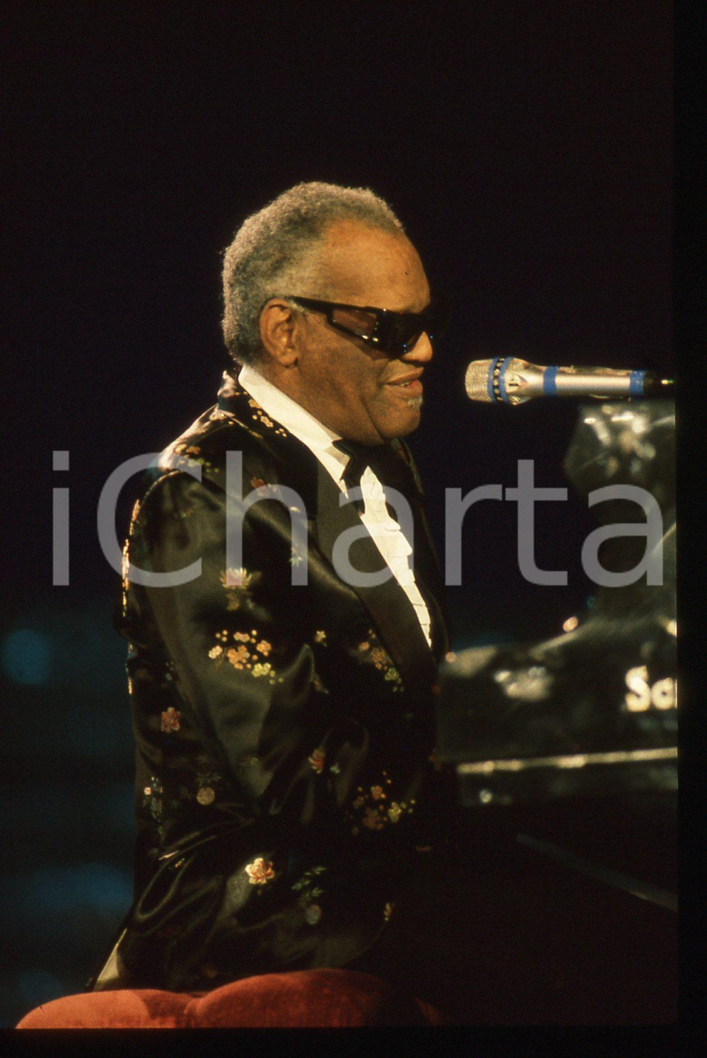 35mm vintage slide* 1990ca Ritratto di Ray CHARLES al pianoforte (8)