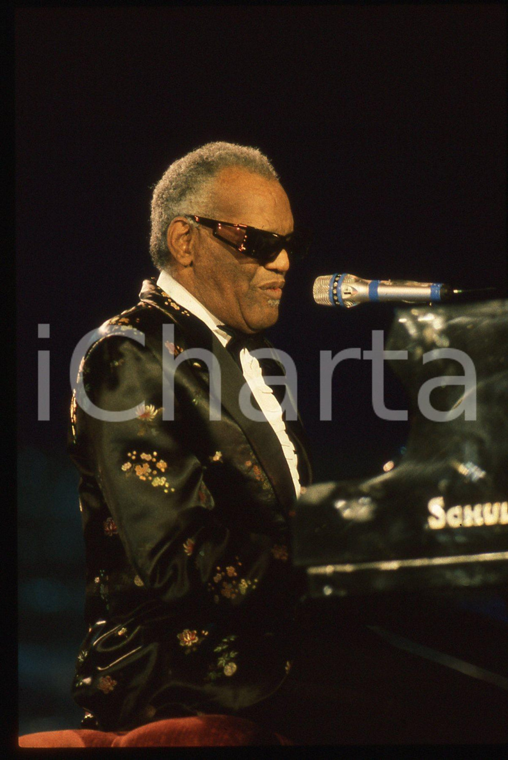 35mm vintage slide* 1990ca Ritratto di Ray CHARLES al pianoforte (9)