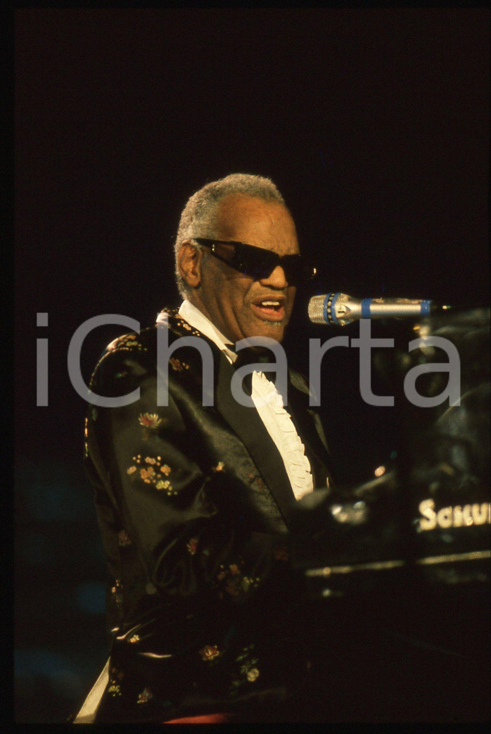35mm vintage slide* 1990ca Ritratto di Ray CHARLES al pianoforte (15)