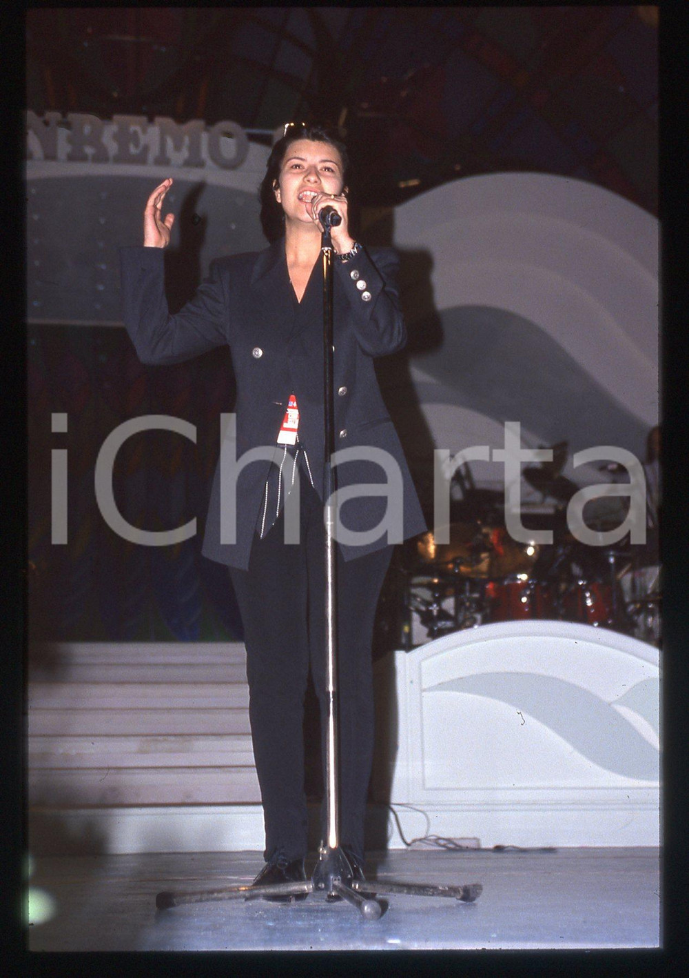 35mm vintage slide* 1993 Festival di SANREMO Laura PAUSINI durante le prove