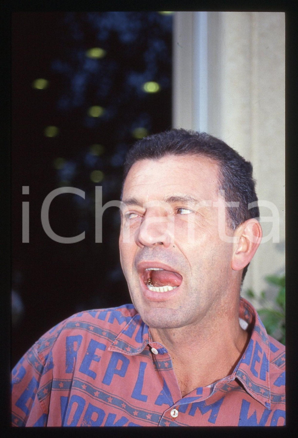 35mm vintage slide* 1990ca Ritratto curioso di Aldo BUSI