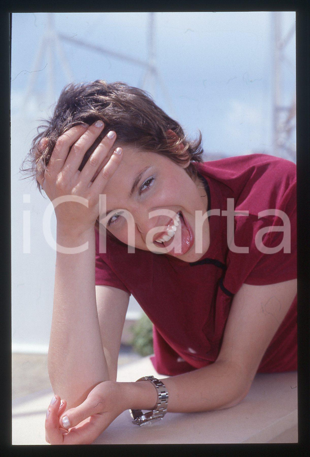 35mm vintage slide* 1990ca Ritratto curioso di Tannaz HAZEMI