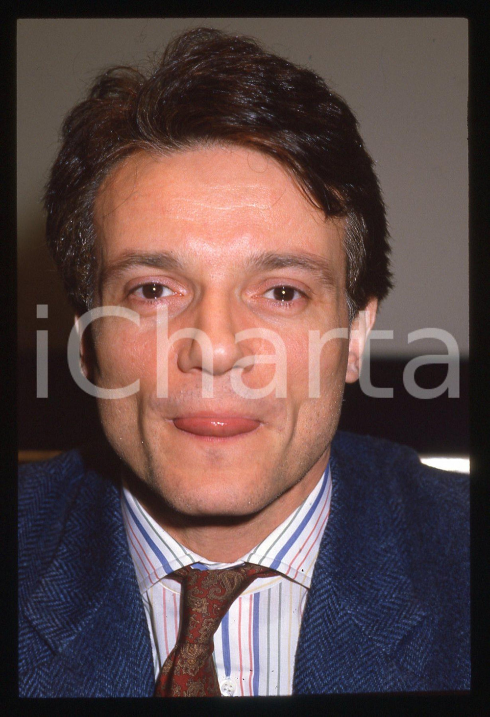 35mm vintage slide* 1990ca Ritratto curioso di Massimo RANIERI