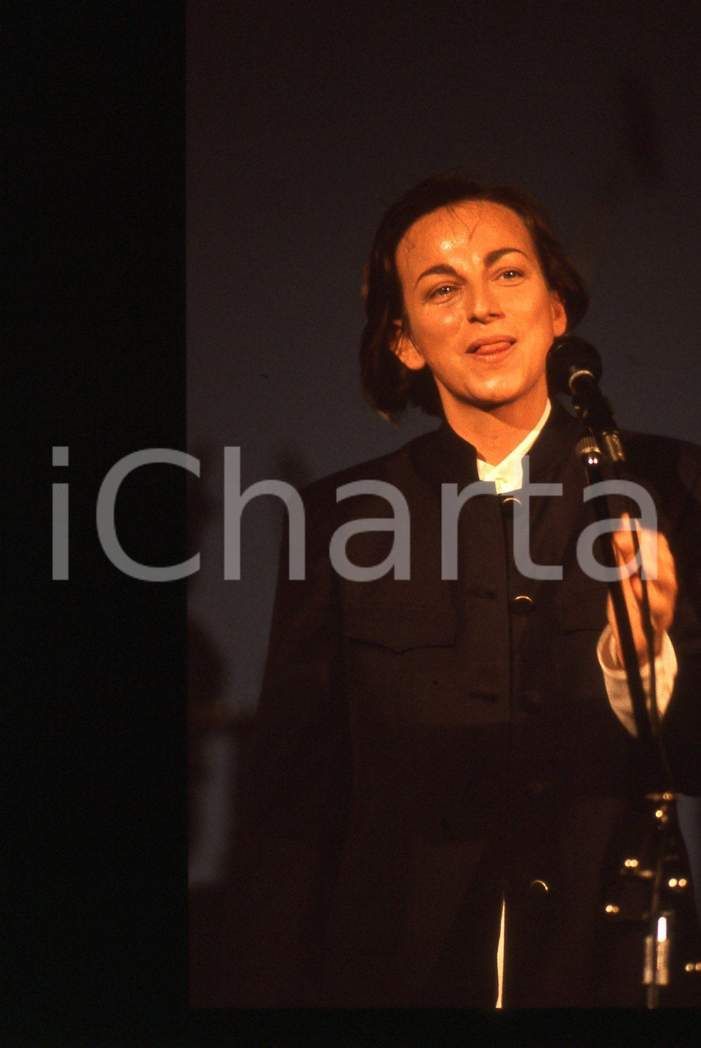 Fotografia d epoca originale 35mm vintage slide 1990ca Ritratto di Gianna NANNINI 1