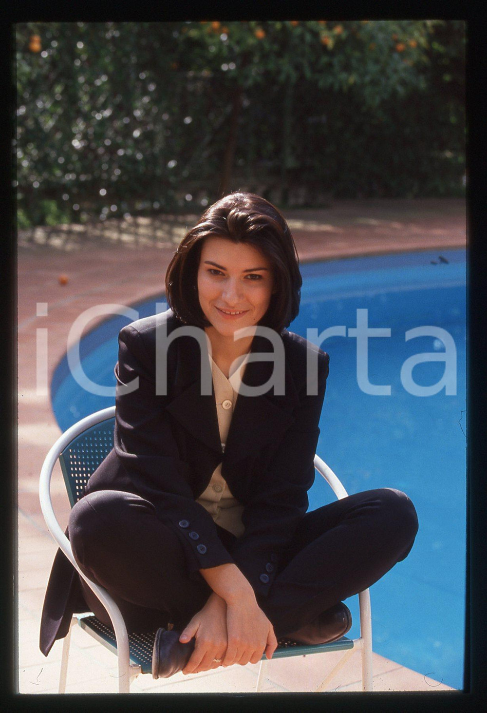 Fotografia d epoca originale 35mm vintage slide 1994 Ritratto di Laura PAUSINI 24 1