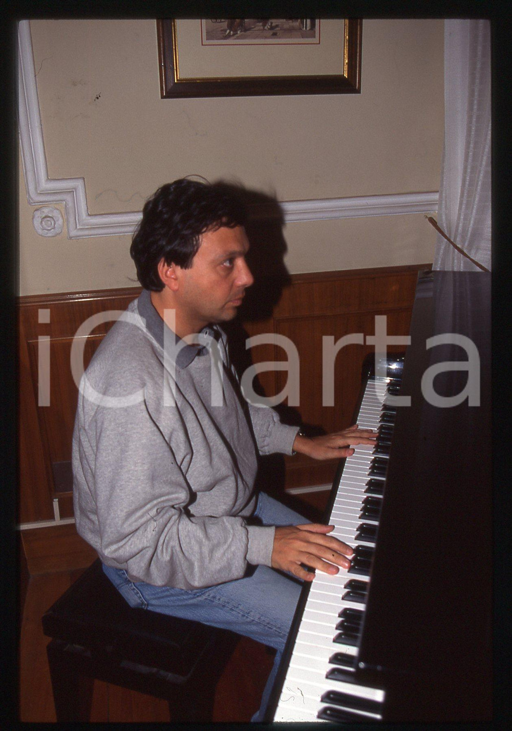 35mm vintage slide* 1990ca Ritratto di Piero CHIAMBRETTI al pianoforte