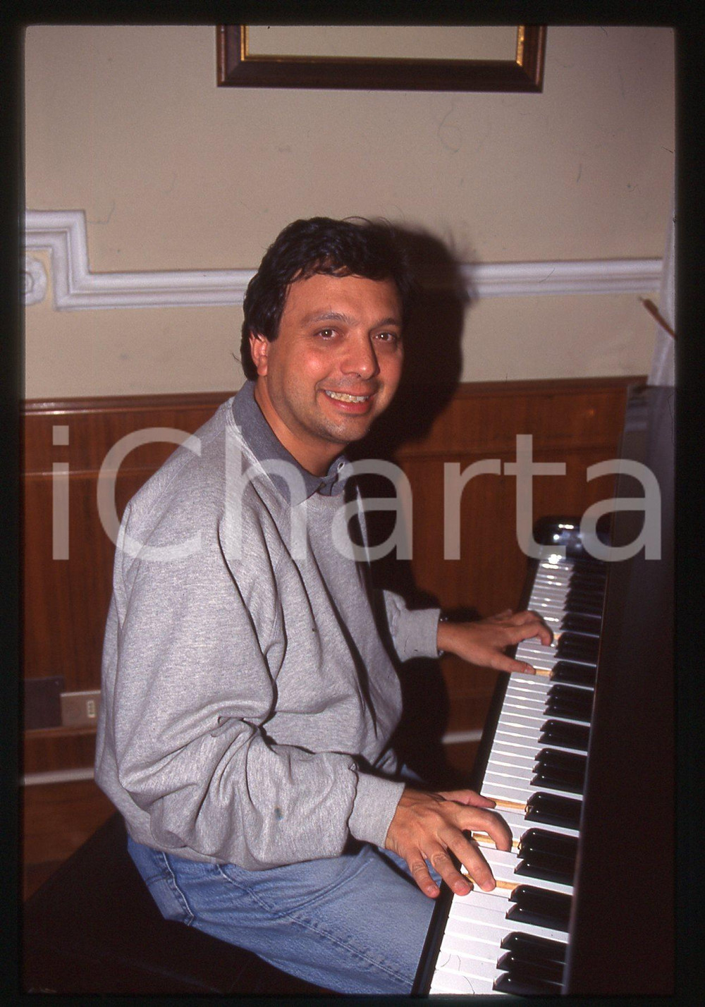 35mm vintage slide* 1990ca SANREMO (?) Piero CHIAMBRETTI al pianoforte (3)