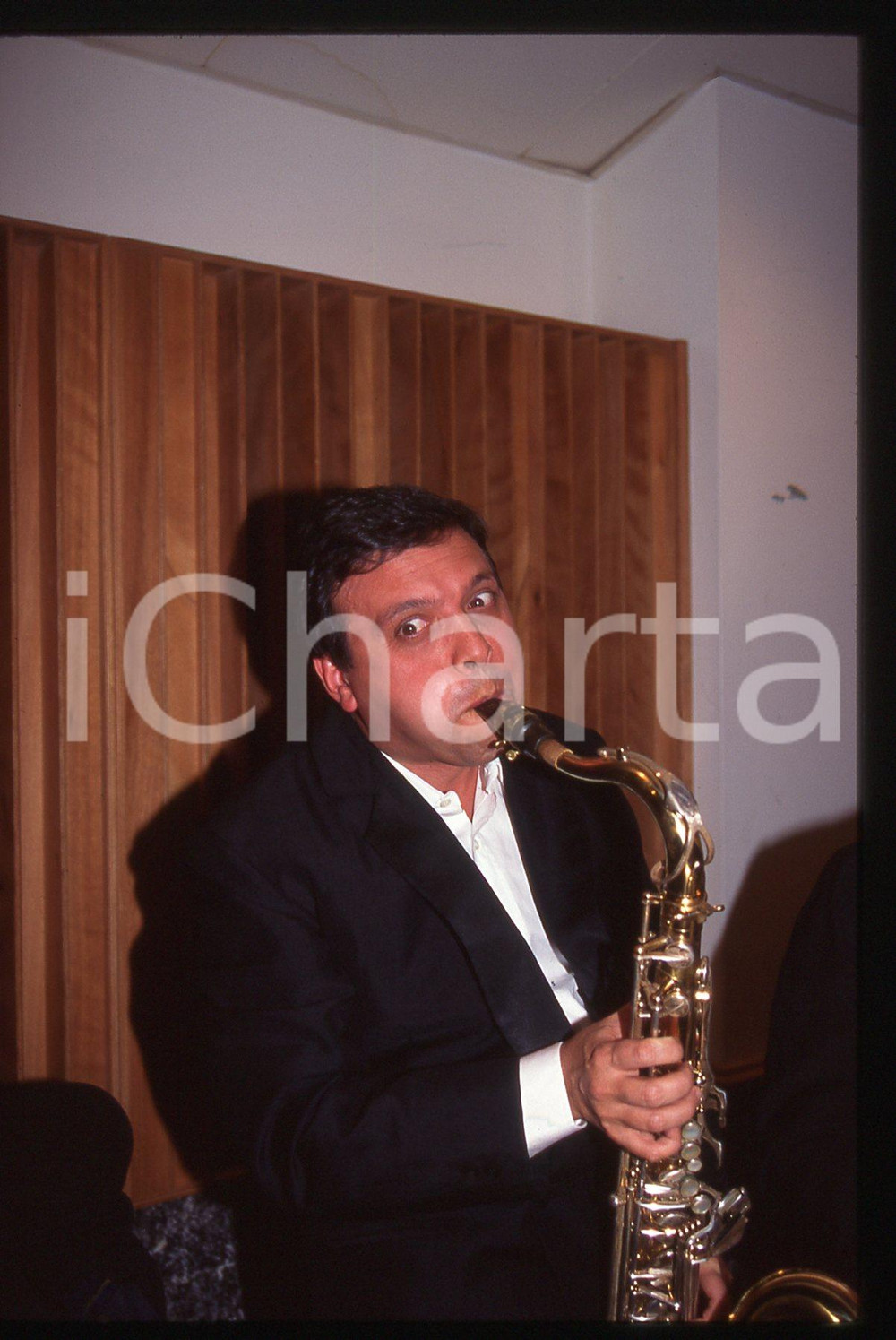 35mm vintage slide* 1990ca Piero CHIAMBRETTI al sassofono