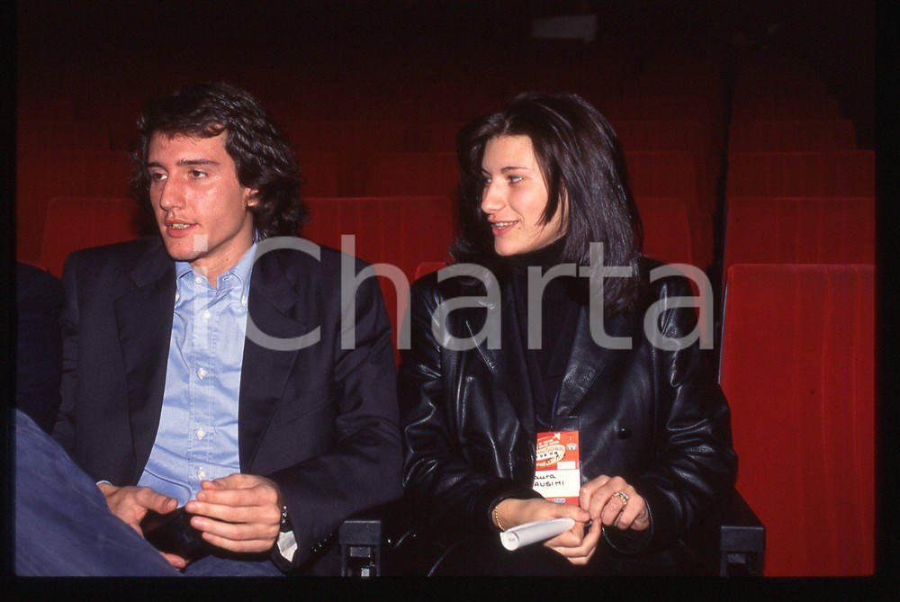 35mm vintage slide*1996 SANREMO Giovani Laura PAUSINI e Alfredo CERRUTI JR. (9)