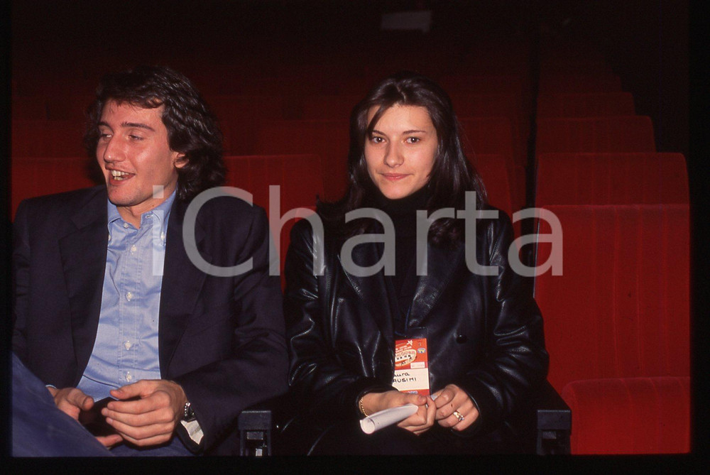 35mm vintage slide*1996 SANREMO Giovani Laura PAUSINI e Alfredo CERRUTI JR. (10)