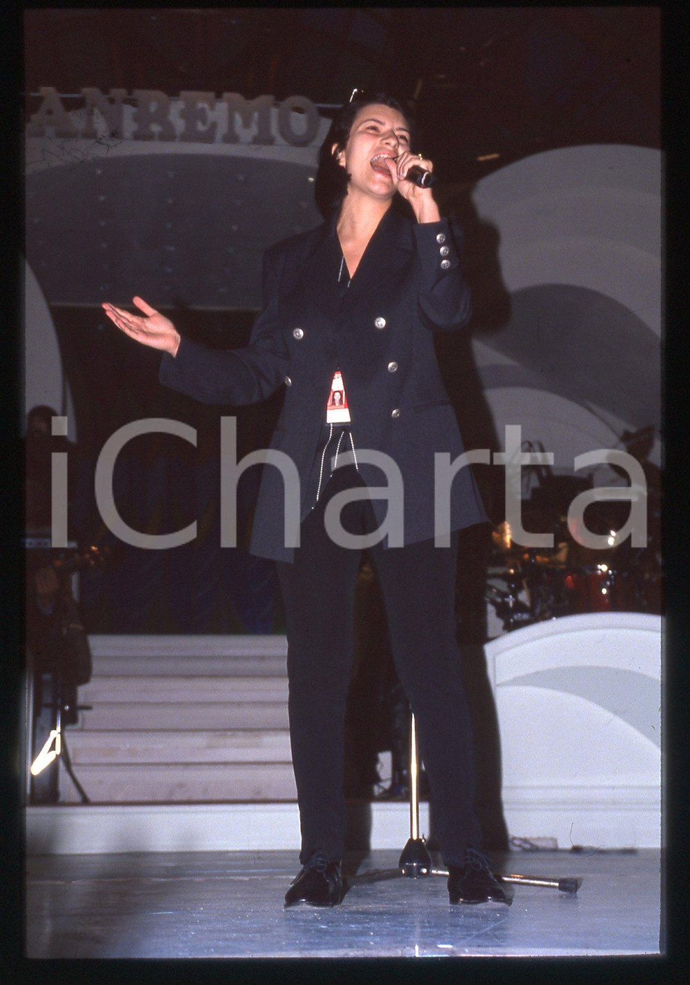 35mm vintage slide* 1993 Festival di SANREMO Laura PAUSINI durante le prove (4)