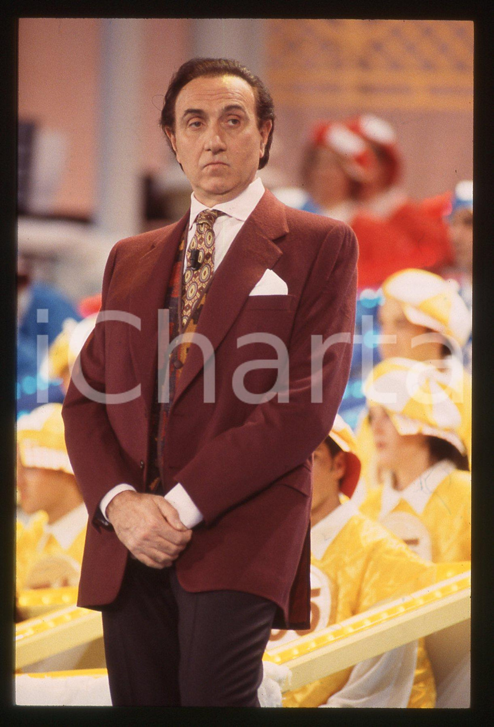Fotografia d epoca originale 35mm vintage slide 1990ca Ritratto di Pippo BAUDO 1