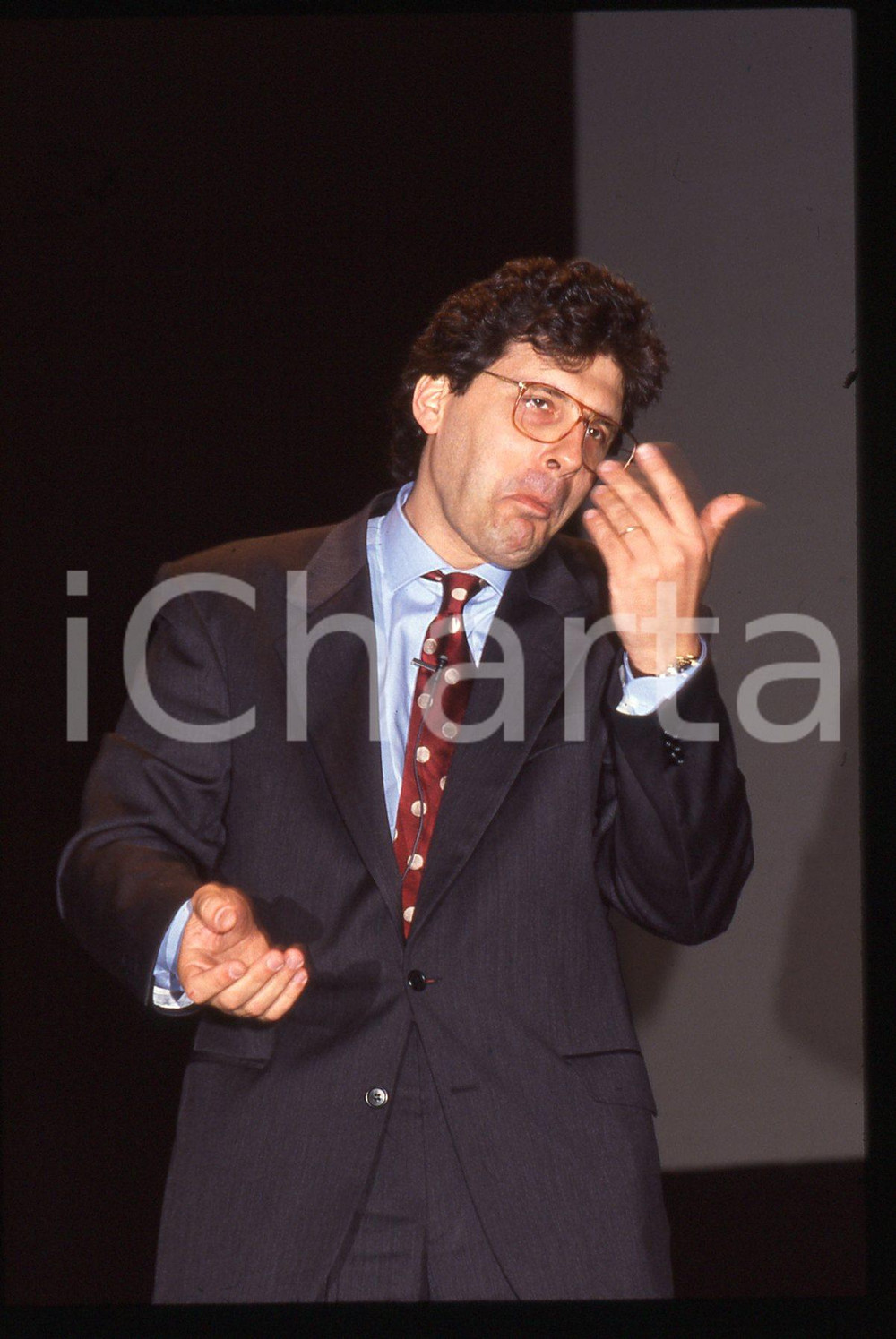 Fotografia d epoca originale 35mm vintage slide 1990ca Ritratto di Fabrizio FRIZZI 1