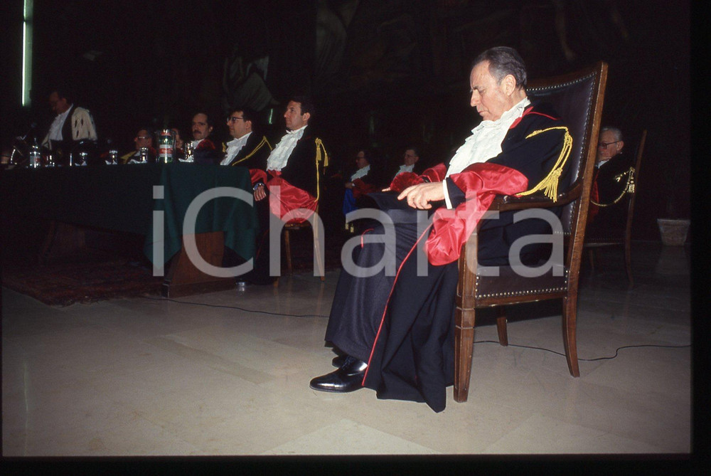 35mm vintage slide* 1990ca Ritratto curioso di Carlo Azeglio CIAMPI