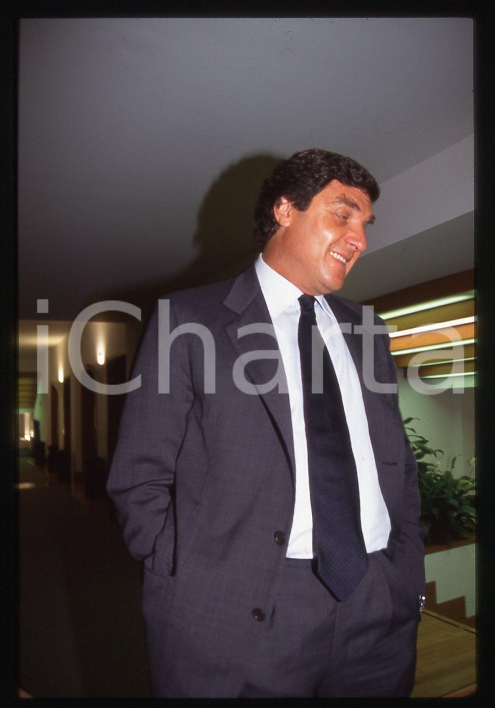 Fotografia d epoca originale 35mm vintage slide 1990ca Ritratto di Giorgio FOSSA 1