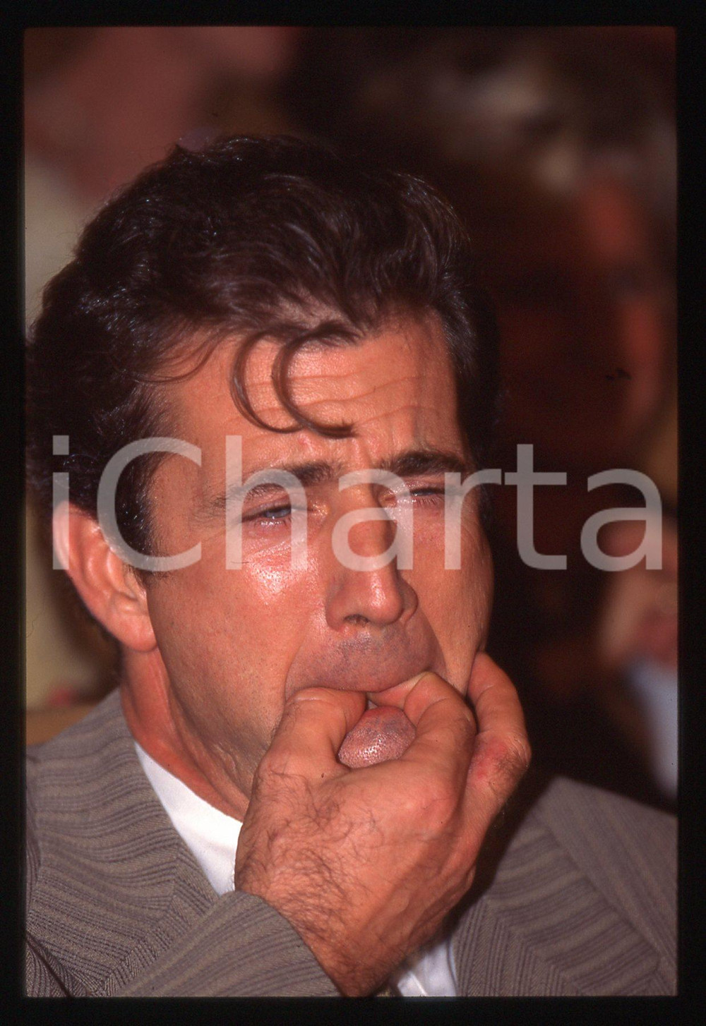 35mm vintage slide* 1990ca Mel GIBSON ritratto curioso