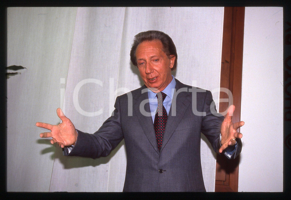 Fotografia d epoca originale 35mm vintage slide 1990ca Mike BONGIORNO ritratto 1