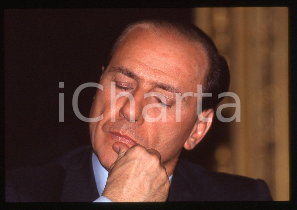 35mm vintage slide* 1990ca Ritratto di Silvio BERLUSCONI 