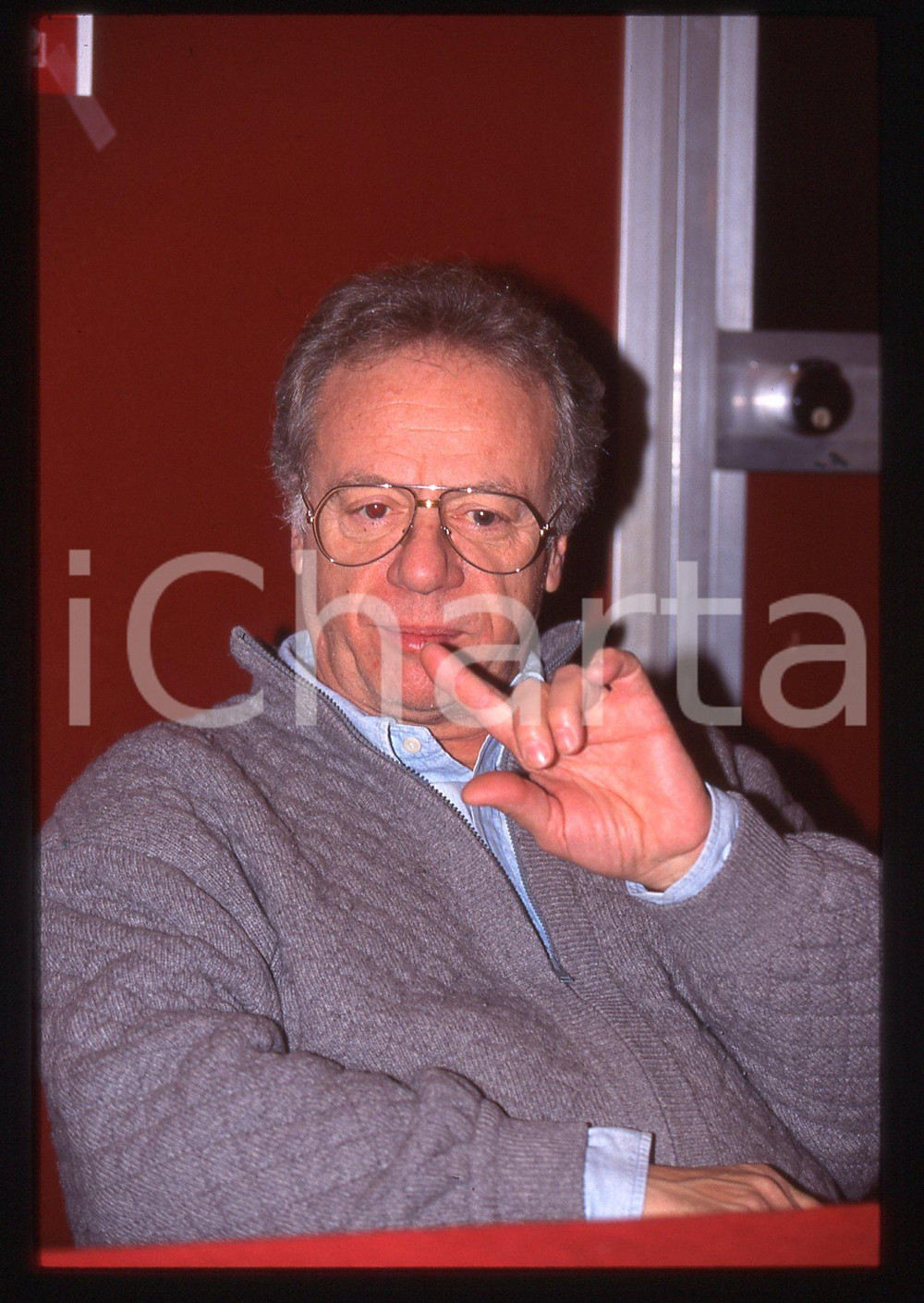 Fotografia d epoca originale 35mm vintage slide 1990ca Johnny DORELLI ritratto 1