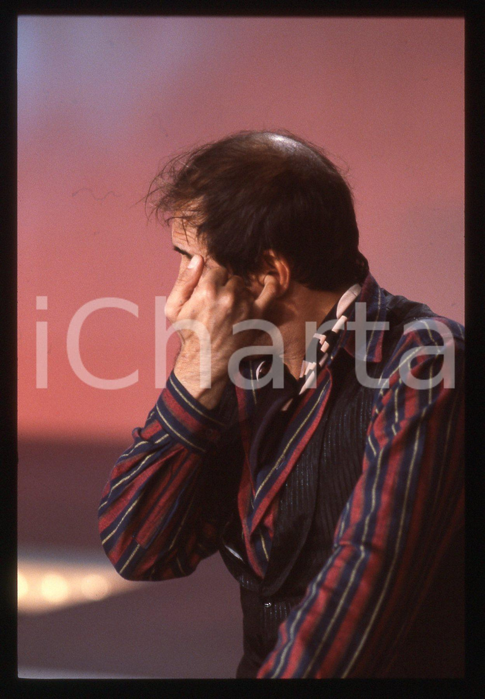 35mm vintage slide* 1990ca Adriano CELENTANO ritratto curioso
