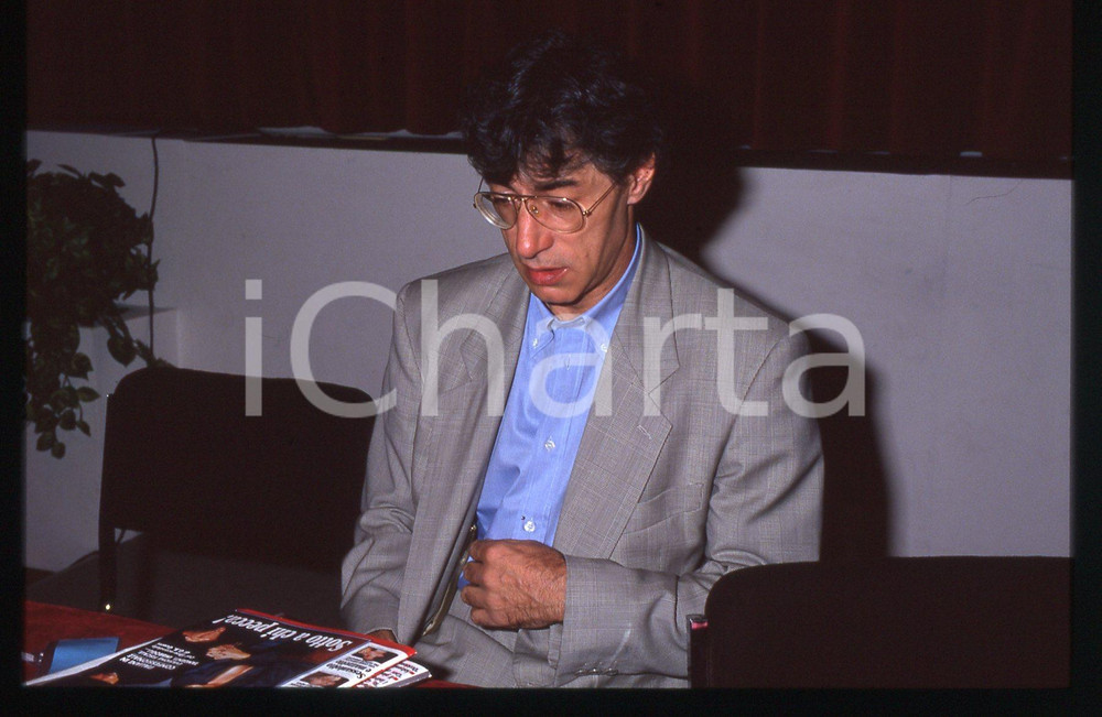35mm vintage slide* 1990ca POLITICA - LEGA NORD Umberto BOSSI ritratto