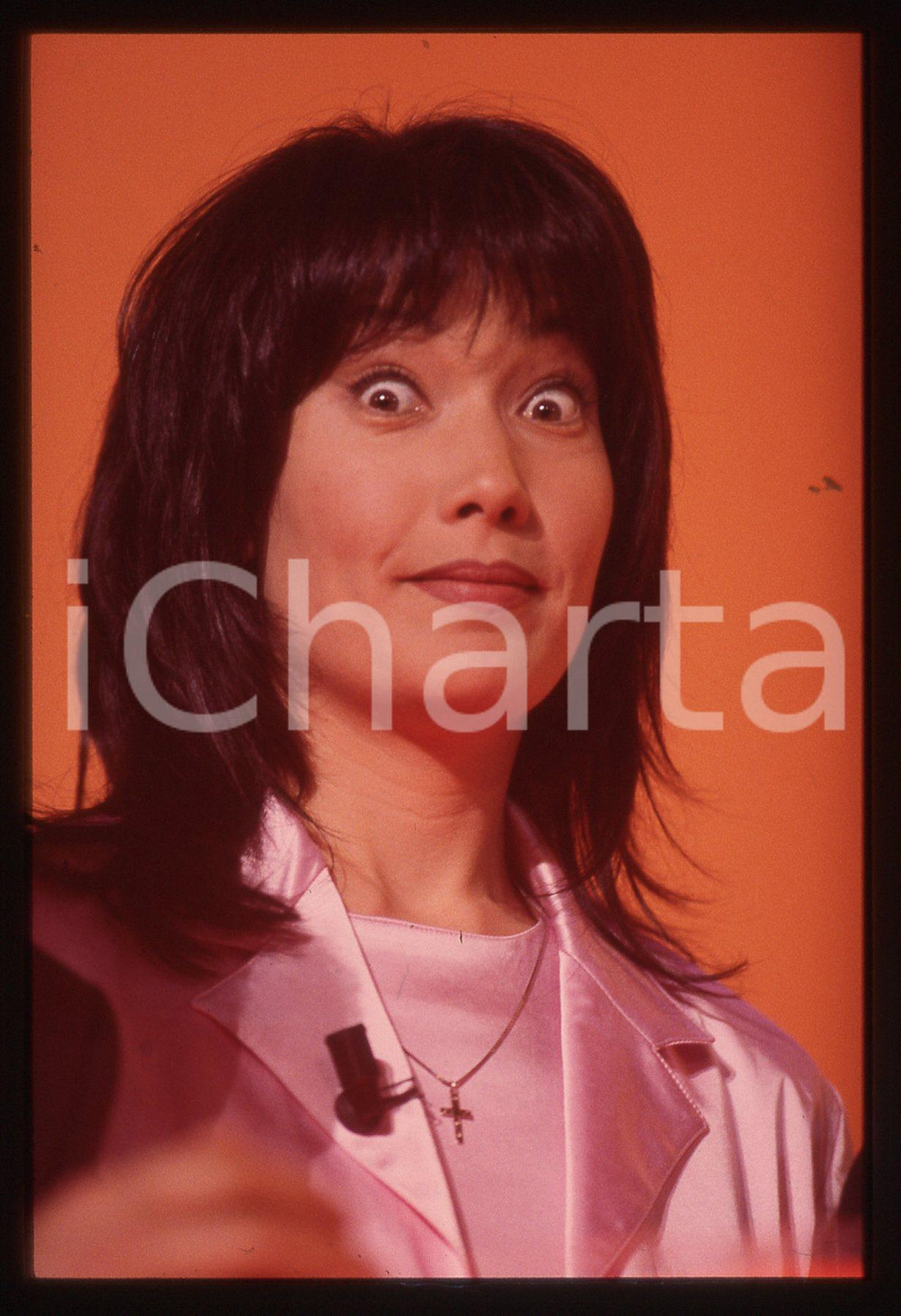 Fotografia d epoca originale 35mm vintage slide 1990ca Kay RUSH ritratto curioso 1