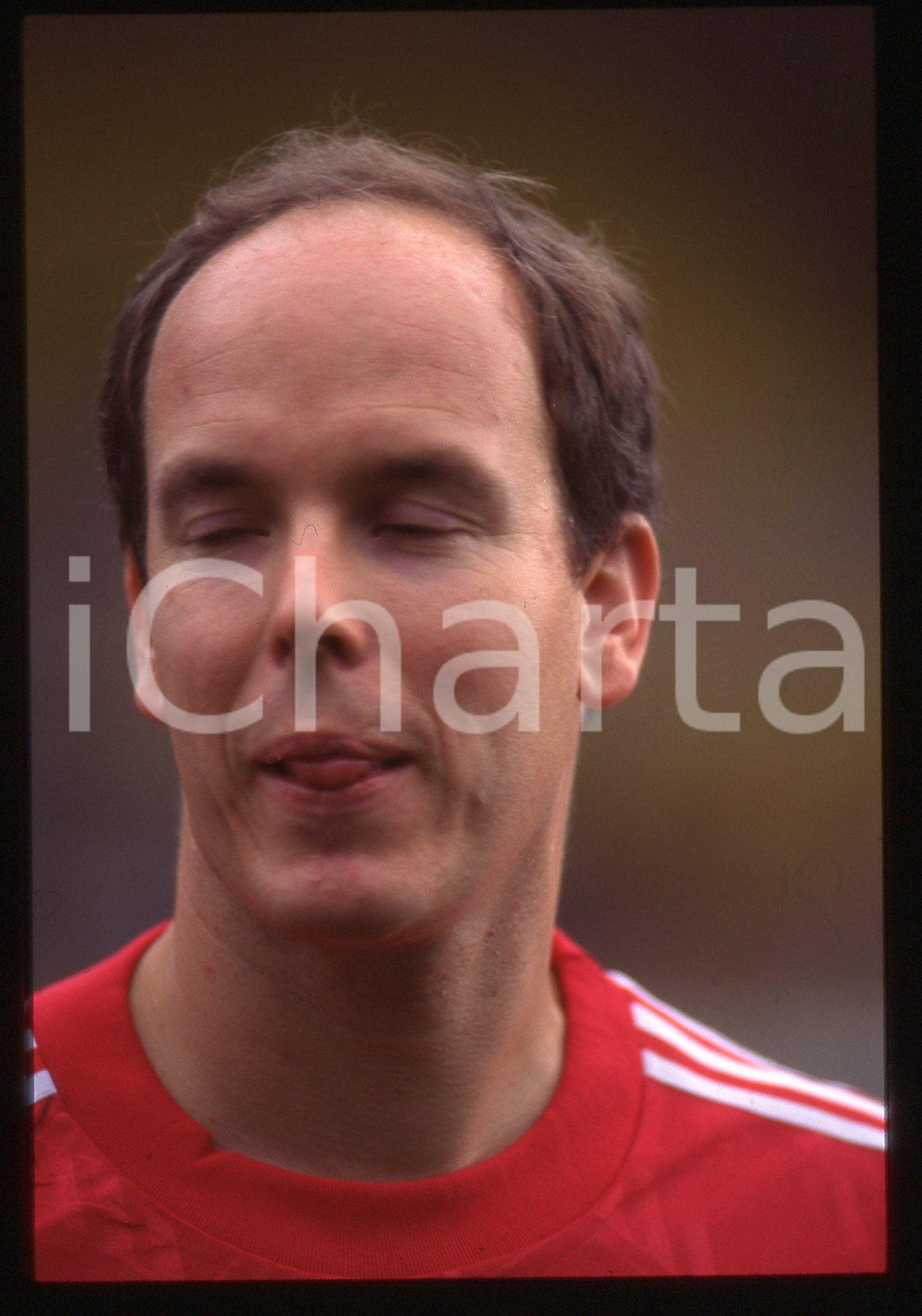 35mm vintage slide* 1990ca Principe ALBERTO II di MONACO  ritratto curioso