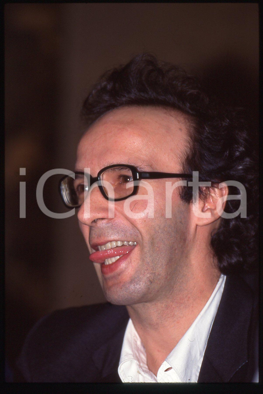 35mm vintage slide* 1990ca Roberto BENIGNI ritratto curioso