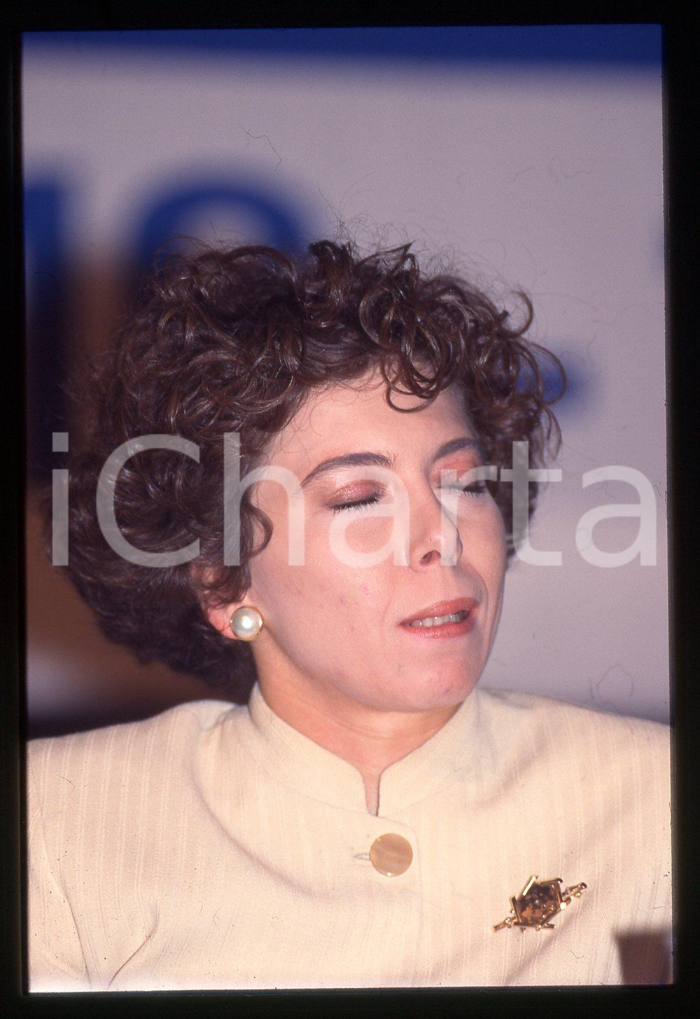 35mm vintage slide* 1990ca POLITICA - LEGA NORD Irene PIVETTI ritratto