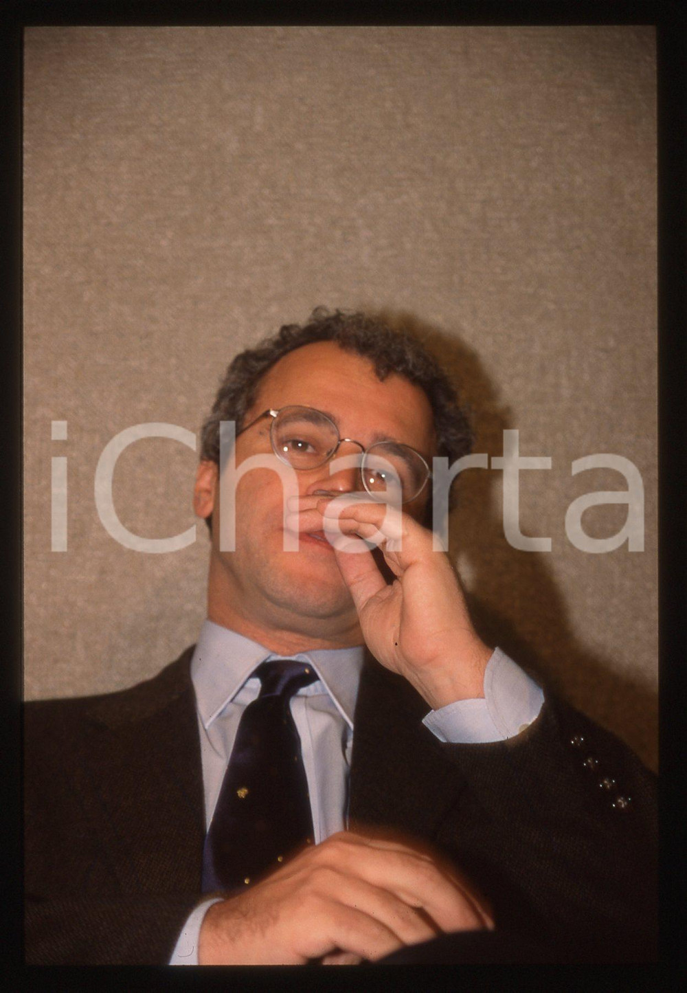 35mm vintage slide* 1990ca Enrico MENTANA ritratto