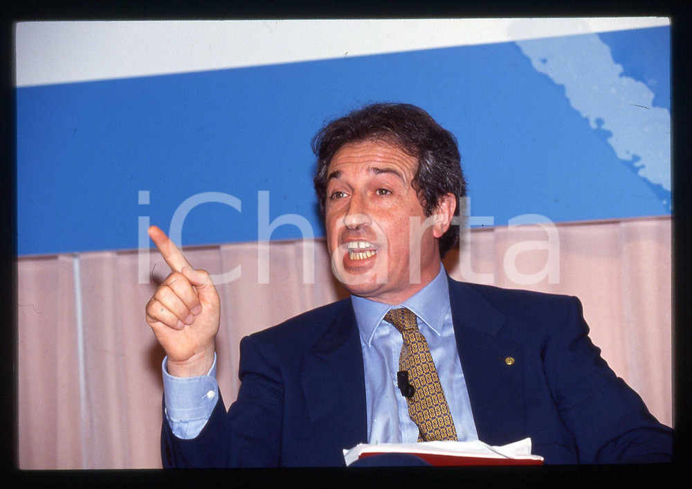 35mm vintage slide* 1990ca Sergio D'ANTONI ritratto del segretario generale CISL