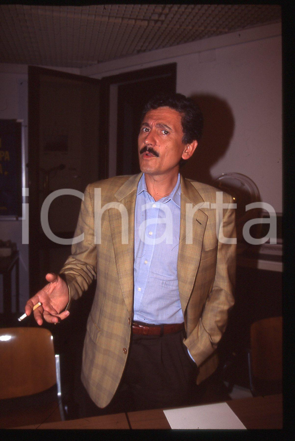 35mm vintage slide*1990ca POLITICA - PCI Massimo D'ALEMA ritratto*