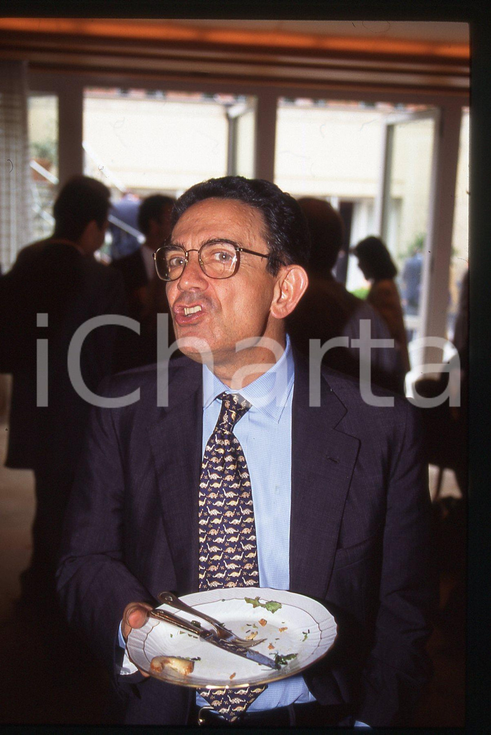 35mm vintage slide* 1990ca Mario SARCINELLI ritratto curioso del banchiere