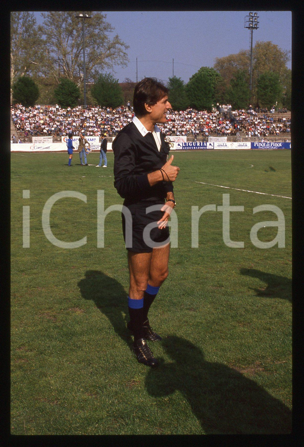 35mm vintage slide* 1990ca Lando BUZZANCA ritratto da arbitro di calcio