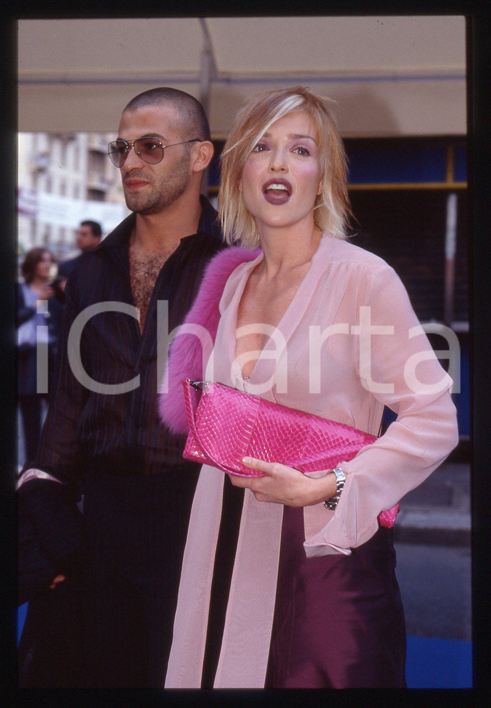 35mm vintage slide* 1990ca Paola BARALE ritratta con Gianni SPERTI