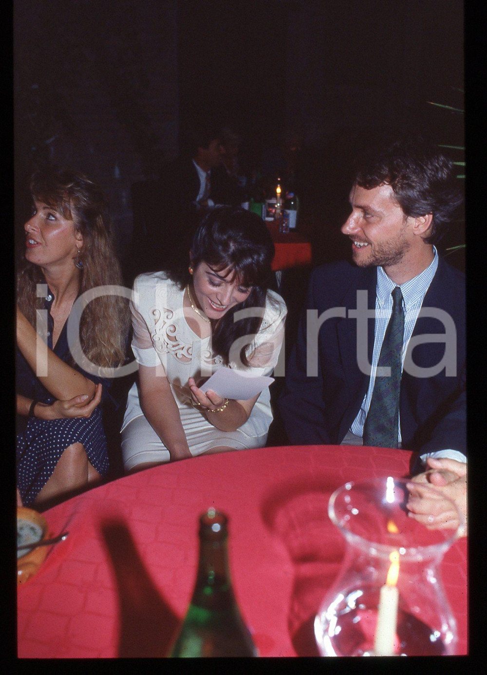 35mm vintage slide* 1990ca Alberto ANGELA ritratto con Monica ANGELA