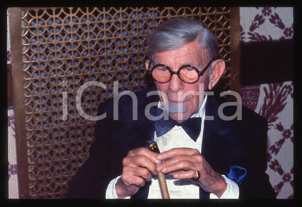35mm vintage slide* 1990ca George BURNS ritratto dell'attore con sigaro 