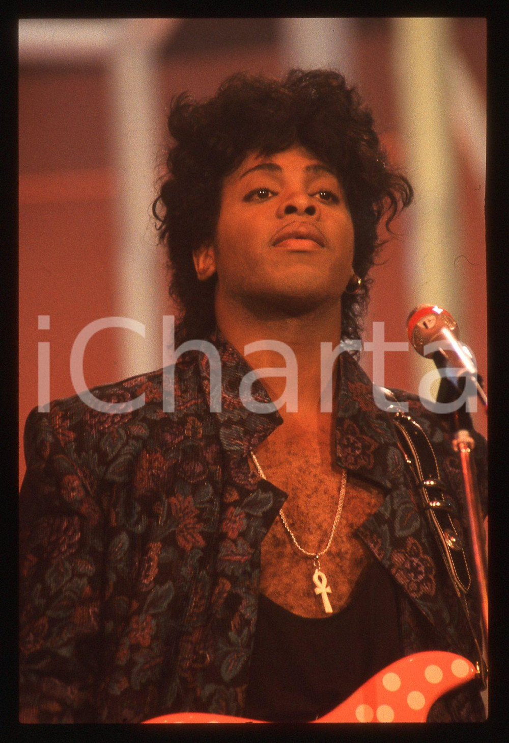 Fotografia d epoca originale 35mm vintage slide 1988 FESTIVALBAR Jesse JOHNSON canta LOVE STRUCK 9 1