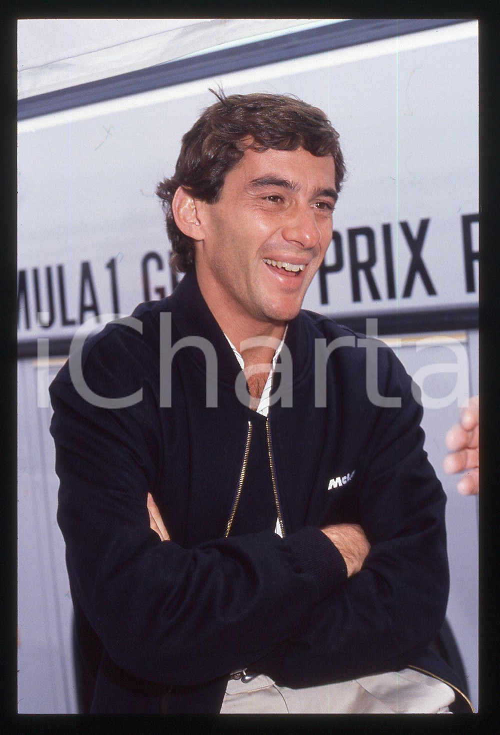 Fotografia d epoca originale 35mm vintage slide 1990ca Ayrton SENNA ritratto del pilota 3 1