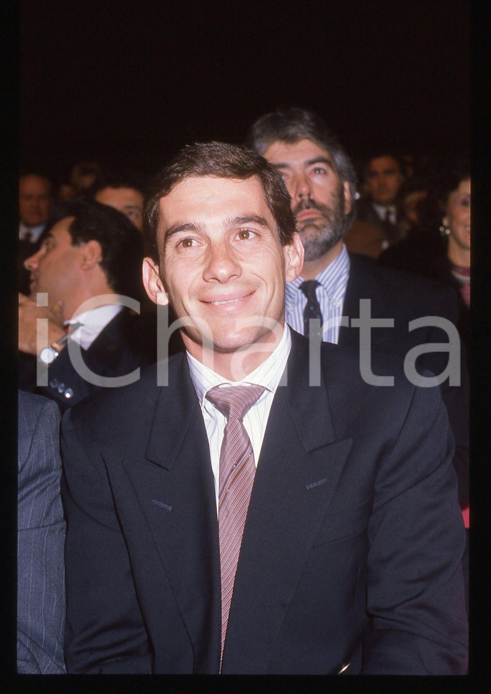 Fotografia d epoca originale 35mm vintage slide 1990ca Ayrton SENNA ritratto del pilota 24 1