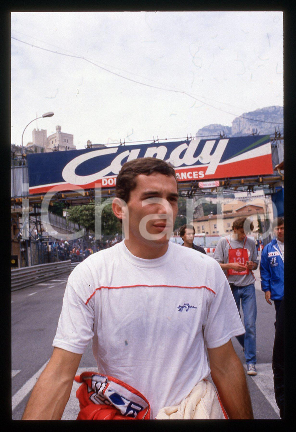 Fotografia d epoca originale 35mm vintage slide 1990ca Ayrton SENNA ritratto del pilota 37 1