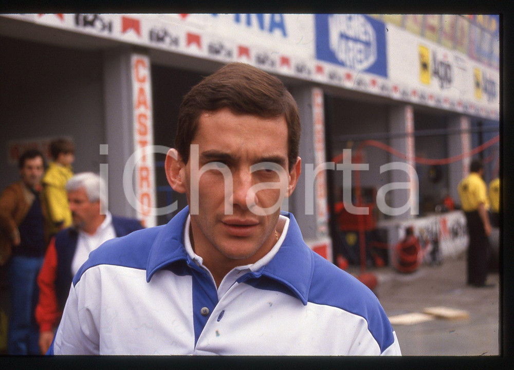 Fotografia d epoca originale 35mm vintage slide 1990ca MONZA Ayrton SENNA ritratto del pilota 2 1
