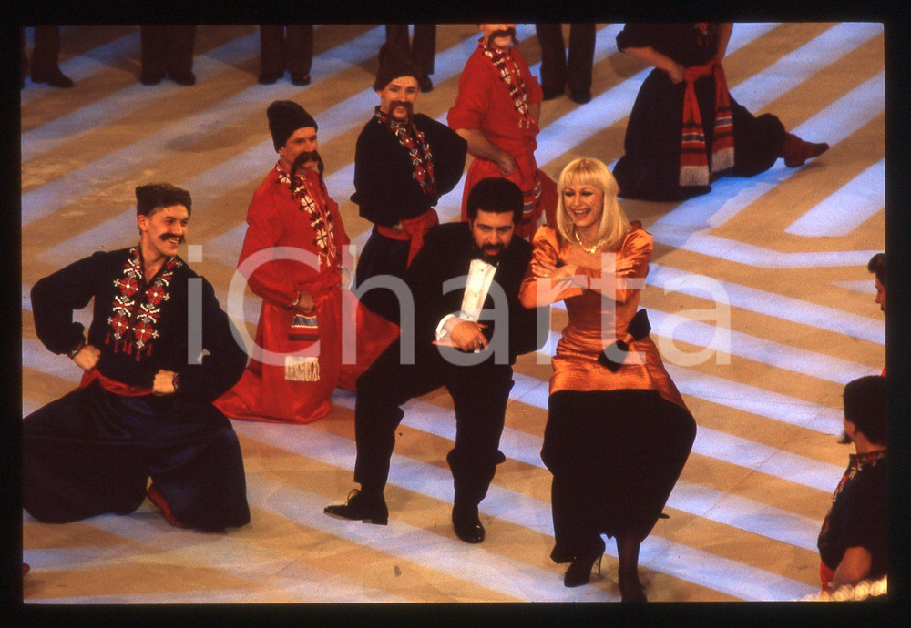 35mm vintage slide* 1988 RAFFAELLA CARRA' SHOW Raffaella CARRA' e Lello ARENA *
