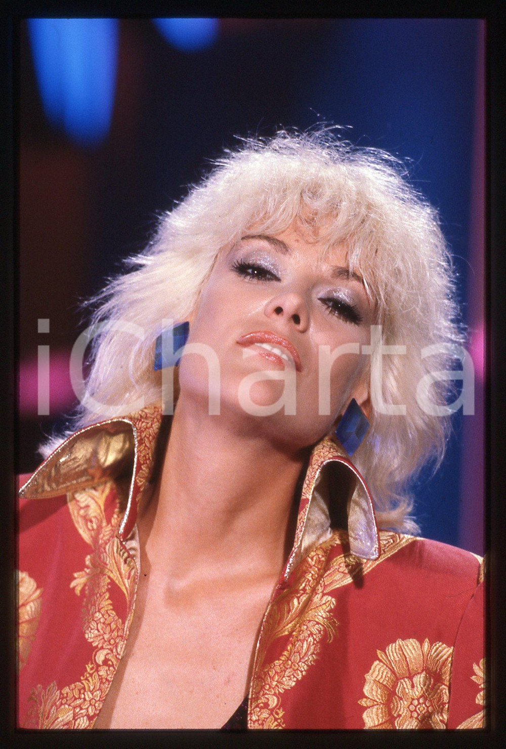 35mm vintage slide* 1990ca Donatella RETTORE ritratto della cantante