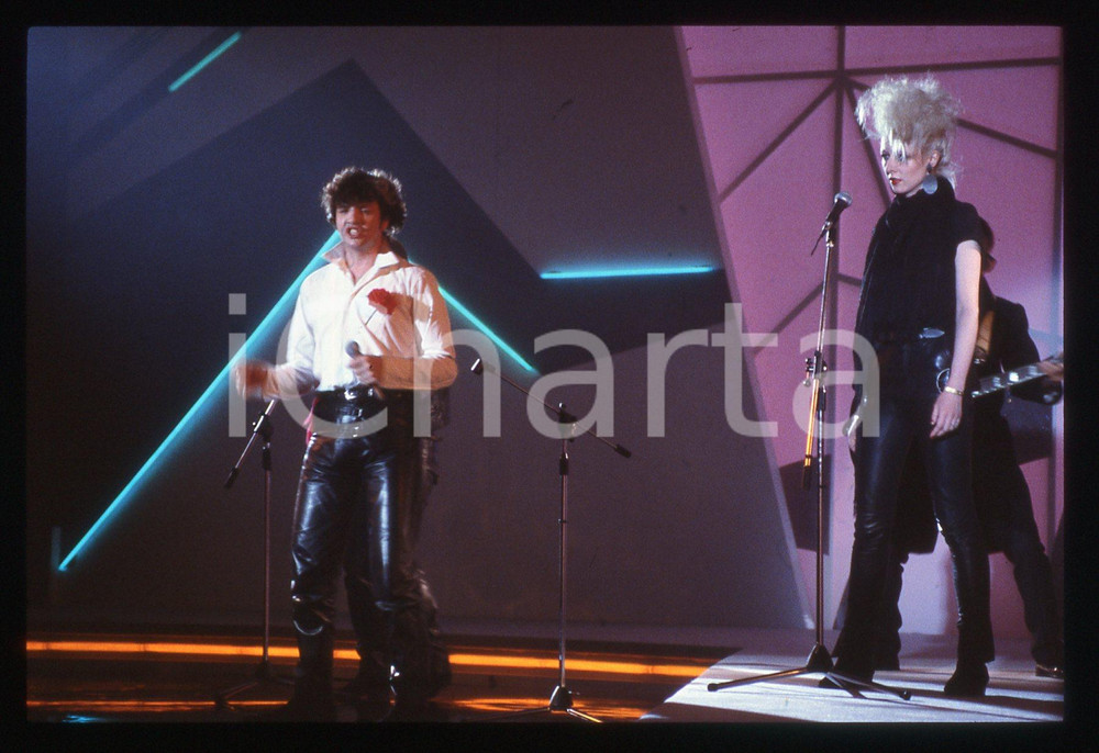 35mm vintage slide* 1985 Riva del Garda THOMPSON TWINS durante il concerto (4)