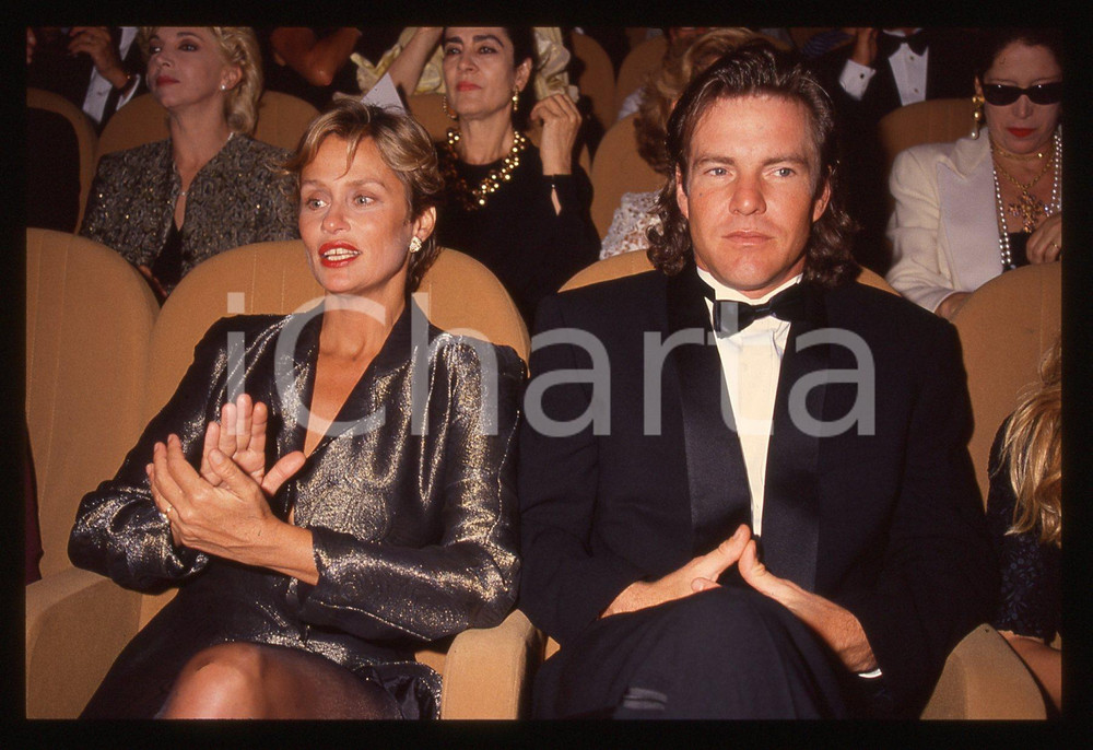 35mm vintage slide*1990 VENEZIA Festival Cinema - Dennis QUAID e Lauren HUTTON