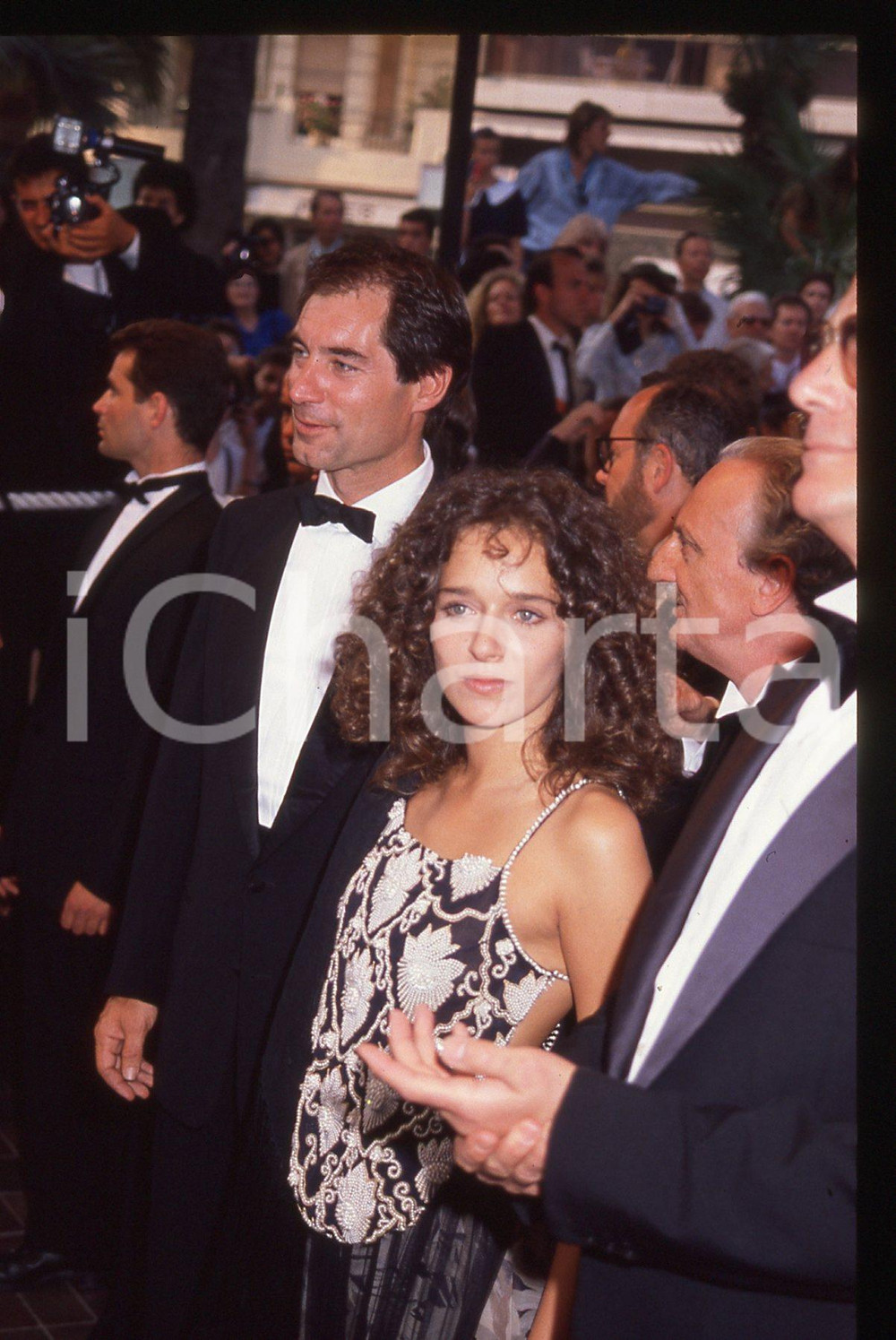 35mm vintage slide* 1990 Festival di CANNES Valeria GOLINO con Timothy DALTON *