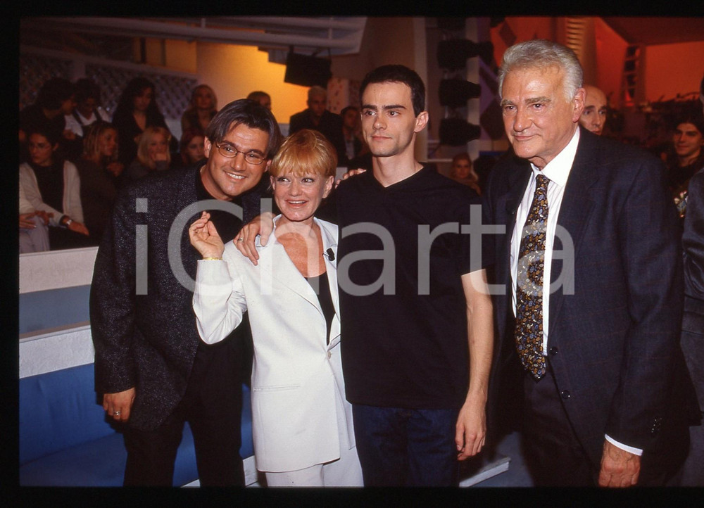 35mm vintage slide* 1990ca Rita PAVONE e Teddy RENO ritratti con i figli *