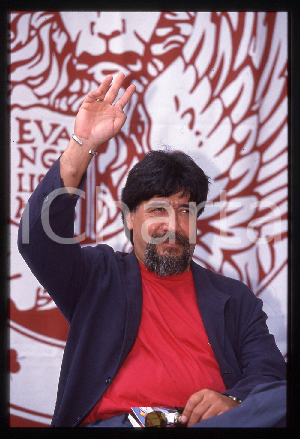Fotografia d epoca originale 35mm vintage slide 1998 VENEZIA Festival Cinema Luis SEPULVEDA ritratto 11 1