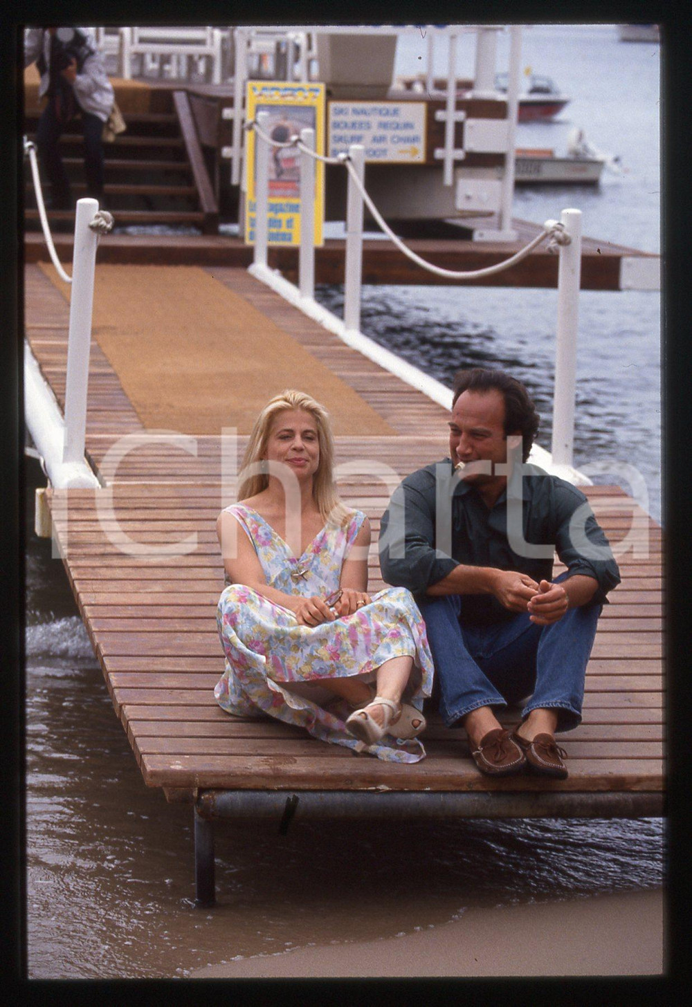 35mm vintage slide*1994 CANNES Festival Cinema Jim BELUSHI e Linda HAMILTON (17)